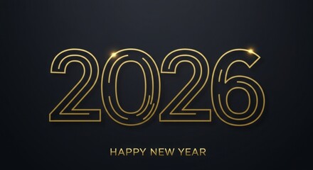 Stylish 2026 Happy New Year design.