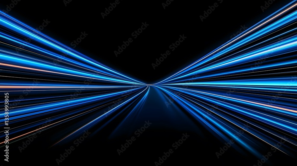 Poster the image contains an abstract representation of light trails, possibly depicting speed or movement,