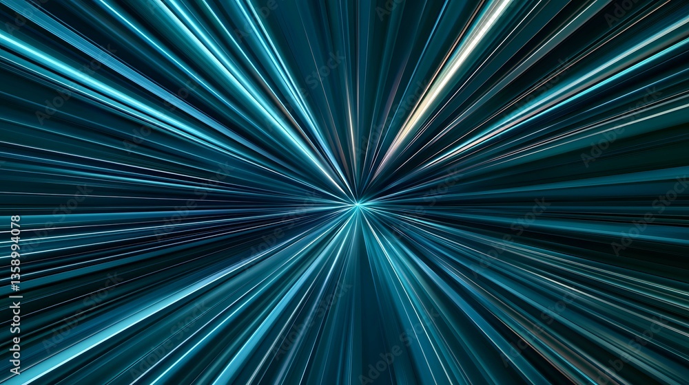 Aufkleber the image shows a burst of teal and blue light radiating from a central point, creating a dynamic an
