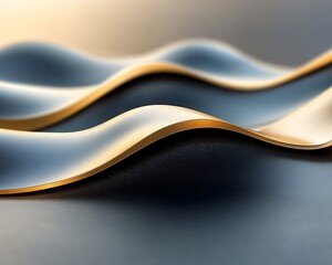 Obraz premium Abstract art displays wavy lines with golden borders and shading