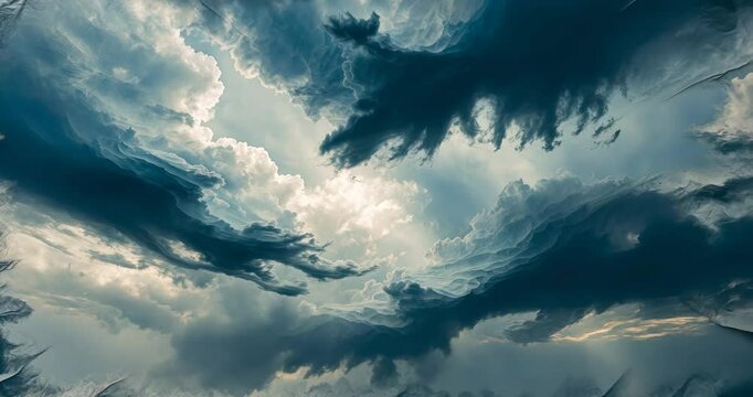 Abstract storm clouds on a textured backdrop. The image displays a noticeable grain pattern observable at 100%.
