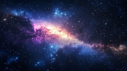 Fototapeta premium Breathtaking milky way galaxy scene showcasing a colorful nebula and sparkling stars in deep space