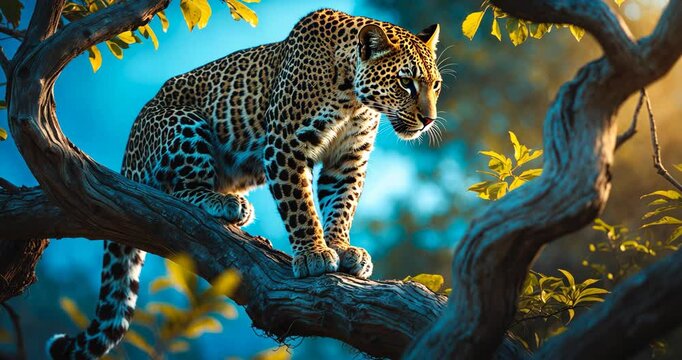 A leopard can be observed in the Delta.