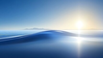 Serene ocean wave at sunrise.