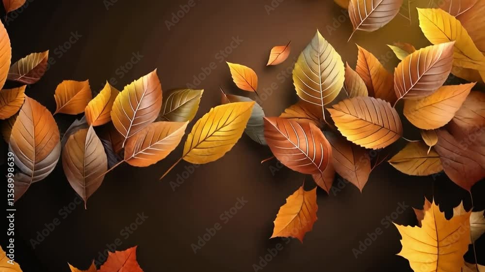 Poster autumn leaf tapestry: an autumnal display of colorful leaves. with a stunning display of fall foliag