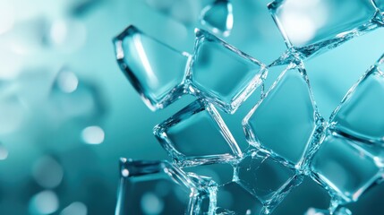 Abstract cubes with blue edges