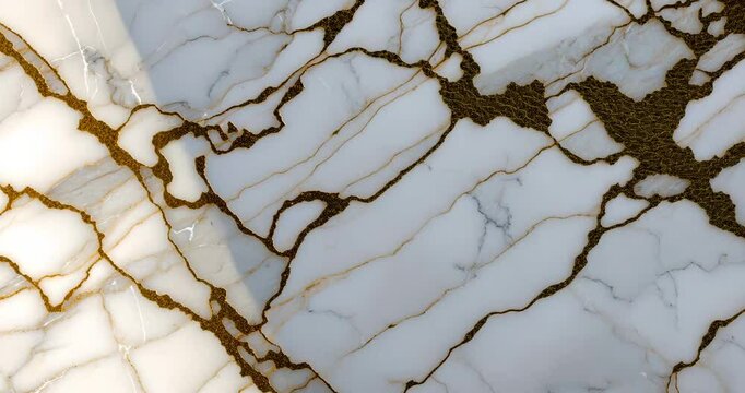 Carrara white marble featuring a golden luxury effect, background with white marble texture, shiny marble.