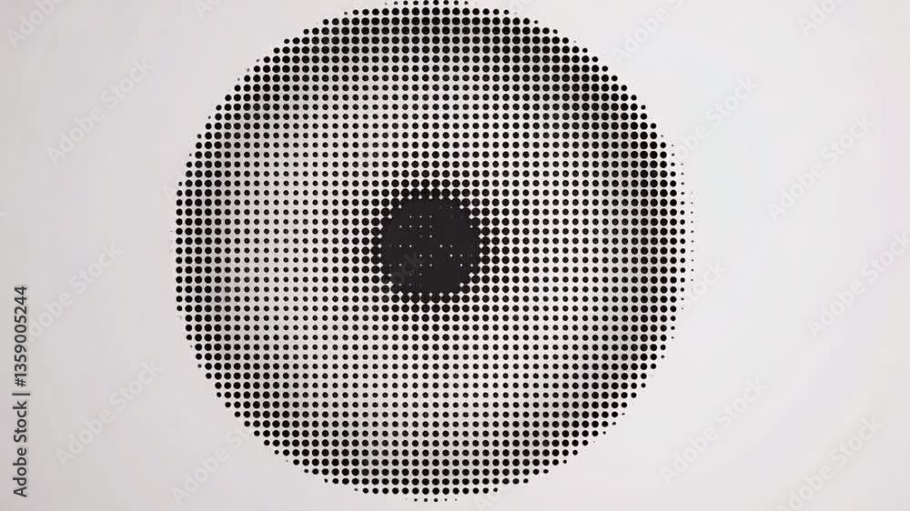 Poster circular design featuring halftone dots in a rounded frame generative ai
