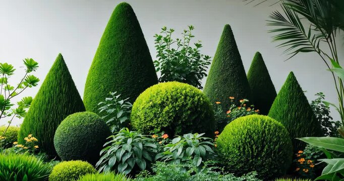 Green shrub bush tree isolated tropical plant with clipping path.