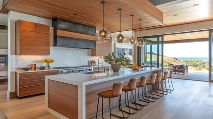 A Modern Home Office with Spacious Desk and Natural Light

