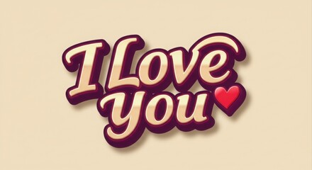 Naklejka premium Stylish I Love You graphic design.