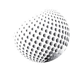 3D Polka Dot Grey Gradient logo earth icon sphere