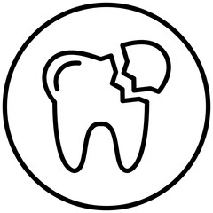 Vector Design Broken Tooth Icon Style