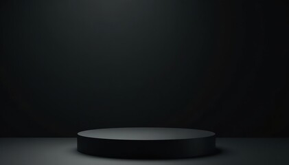 A sleek black podium stands against a dark background,  spotlight,  ceremony