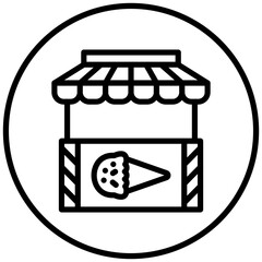 Vector Design Ice Cream Stall Icon Style