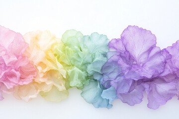 Obraz premium A Rainbow Spectrum of Delicate Floral Petals, A Stunning Artistic Floral Arrangement
