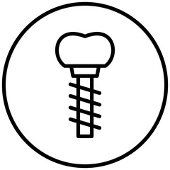 Dental Implant Icon Style