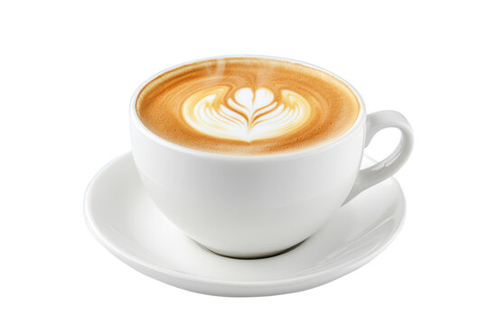 Closeup of a cup of cappuccino with foam and cream isolated on transparent background, PNG - Powered by Adobe