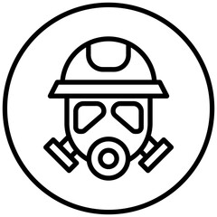 Fireman Mask Icon Style