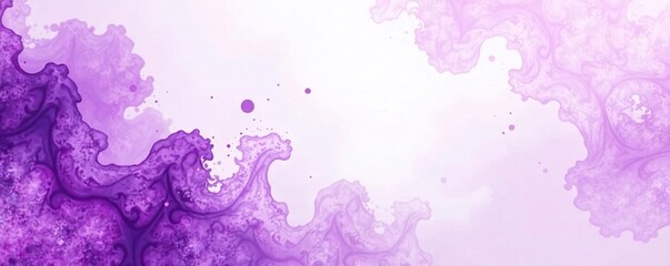 Obraz premium Abstract purple watercolor stains on textured paper backdrop for invitation card design templates, stains, paper