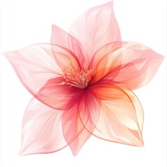 Delicate, translucent,  pink flower design