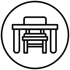 School Desk Icon Style