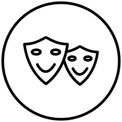 Theatre Mask Icon Style