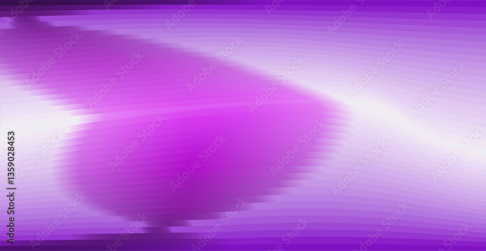 Poster composition of curved and abstract plane shapes with magenta, violet and purple gradient tones and m