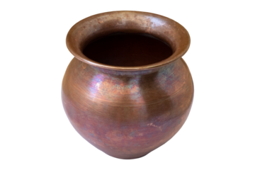 Copper Kalash Traditional copper pot brown colour tambe ka lota on transparent background