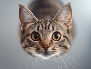 Obraz premium Tabby cat looking up