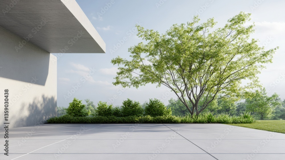 Poster minimalist architecture with trees