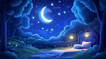 Cartoon baby lullaby background with beautiful background music for sleeping, relaxing, and calmness before sleep. 