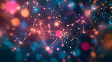 Vibrant Digital Nodes Intertwined in an Energetic Network of Technological Connectivity and Information Exchange