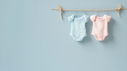 Baby Clothes Hanging on a String