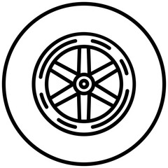 Wooden Wheel Icon Style