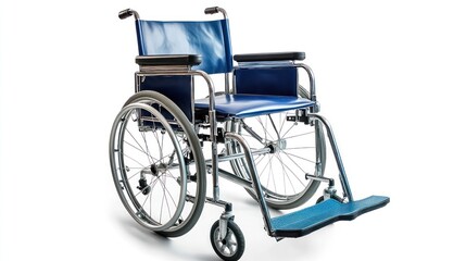 Fototapeta premium Blue Wheelchair on White Background