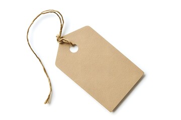 Blank price tag on white background