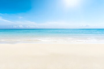 Fototapeta premium Sandy tropical beach sea with copy space