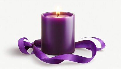 Purple candle with ribbon (3)