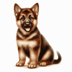 Obraz premium German Shepherd dog isolated watercolor vector illustration svg
