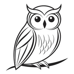 Fototapeta premium Minimalist Owl in Black Silhouette Form