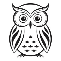 Chic Black Owl with Clean Silhouette