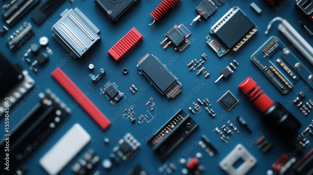 Aufkleber Secure Telecom Hardware Components Displayed in Detailed Layout