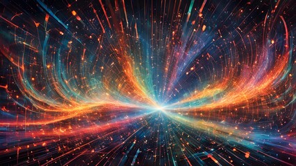 Obraz premium Cosmic Nebula: Abstract Energy Burst