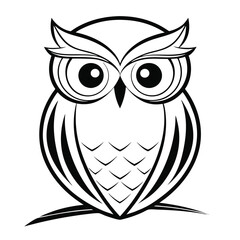 Stylized Black Owl Silhouette Design