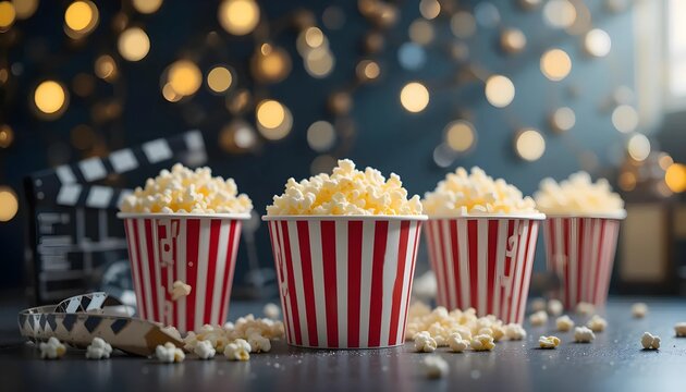 Popcorn Cups Movie Night Setup