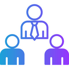 Leadership glyph gradient icon