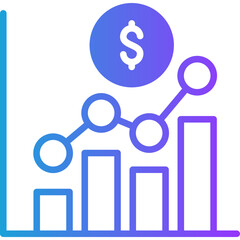 Profit glyph gradient icon