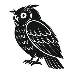 Modern Black Owl Shape Silhouette