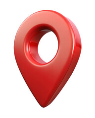 3D Rendered Red Location Pin Icon – GPS, Navigation, Map Marker Symbol